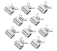 HEALLILY 10pcs Stainless Steel Single Hole Wire Rope Clips with Hand Tightening Butterfly Screws Slip Resistant Cable Fasteners for Secure Vibrationproof Connections and Extended Rope