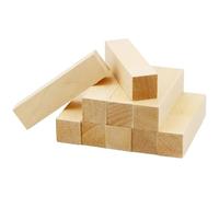 HEALLILY 10pcs Unfinished Wood Carving Blocks for Crafts, Practical and Safe Sturdy Wood Blocks in Khaki Colour, for DIY Crafts Decor and Art Whittling Projects