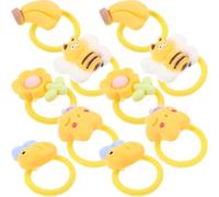 HEALLILY 10pcs Versatile Dog Hair Ties for Pets Made of Sturdy Resin and Nylon, Cute and Stylish Yellow Hair Accessories Built to Last, for Party or Everyday Use on Small Dogs and Puppies