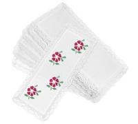 HEALLILY 10pcs White Polyester DIY Embroidery Blank Bookmarks for Cross Stitch, Thin and Light Fabric Book Marks for Textbook Readers and Students