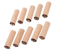 HEALLILY 10pcs Wooden Stamps Floral Pattern Embossing Stamp for Crafts Coffee Color Versatile Application Efficient Pattern Repetition for Pottery Clay and Ceramic Projects