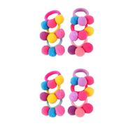 HEALLILY 12pcs Elastic Hair Bands Soft Pompom Balls Colorful Hair Accessories Set for Suitable for Daily Use and Parties Random Color