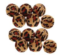 HEALLILY 12pcs Leopard Print Cat Play Ball Soft Fabric Pet Chew Toy Balls for Interactive Kitten Puppy Exercise Indoor Chasing