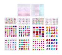 HEALLILY 14 Sheets Sheets Acrylic Crystal Stickers for DIY Art and Scrapbooking, Multi-Shape Decorative and Easy to Stick Stickers for Creative Albums and Crafts