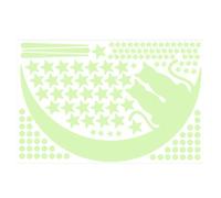 HEALLILY 140pcs Romantic Glow in Dark Stickers Fluorescent Effect Green PVC Material Easy to Post Cat Star Moon Shooting Star Round Dot Shapes for Valentine’s Day Room Decoration