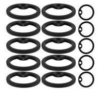HEALLILY 15pcs Silicone Dog Tag Silencers Black Round Mute Circles for Pet Dog Cat, Stretchable Soft Protector to Reduce Noise and Protect Metal Tag Edges