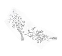 HEALLILY 1pair Silver Sequins Flower Embroidery Patch Floral Lace Applique for Cheongsam Formal Dress Garment Decoration DIY Clothing Bag Costume Embellishment