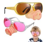 HEALLILY 2 Pcs Pig Nose Glasses for Creative Halloween Sunglasses for Cosplay Birthday Parties Fun Photo Props Comfortable Plastic Design