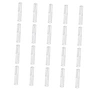 HEALLILY 20 Pcs Transparent Ink Pen Cases Quadrangle Design with Plate Ring Secure Ballpoint Gel Pen Storage for Students and Office Use