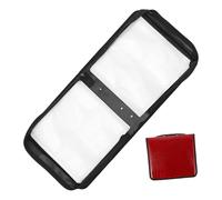 HEALLILY 200 Pieces Large Capacity CD Storage Bag with PU Faux Leather Red DVD Organizer Pouch for Home and Car Wear-Resistant and Fashionable Disc Holder with Smooth Zipper