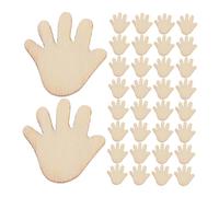 HEALLILY 200pcs Wooden Hand Figures for DIY Crafts with Splinterfree Surface and Smooth Finish, Beige Hand-Shaped Wood Pieces for Photography Props and Creative Home Decoration
