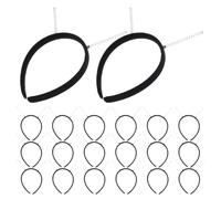 HEALLILY 20pcs Black Metal Thin Headband with Spring Design for DIY Hairband Making, Versatile Use for Weddings and Parties, Classic Black Hair Accessories for Women