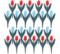 HEALLILY 20pcs Decorative Plastic Tulip Garden Fence with Realistic Tulip Design and Wear-Resistant PVC Material for Lawn Landscape Garden Edging and Orchard Borders