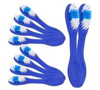 HEALLILY 20pcs Disposable Security Toothbrushes with Short Handle and Soft Nylon Bristles for Cleaning Small Spaces and Safe Use in Prisons and Detention Centres Blue