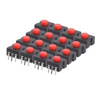 HEALLILY 20pcs Red Head Flashlight Push Button Switch for Electrical Components, Mini Torch Replacement Pbt and Metal Material, Easy to Operate for Electronic DIY Projects