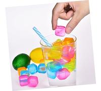 HEALLILY 20pcs Reusable Practical Fake Ice Cubes for Drinks Refreezable Square Cooling Cubes for Cocktails Coffee Outdoor Travel and Party Use