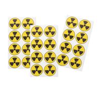 HEALLILY 24pcs Radiation Warning Label Sticker 5cm round Coated Paper Decal with Self-adhesive Multi-surface Adhesion for Metal Doors and Equipment, for Lab and Dental Office Safety