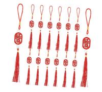 HEALLILY 25pcs Chinese Year Decorative Pendant Hanging Ornaments with Tassels Traditional Chinese Style for Home Restaurant Office Festive Decoration and Gifts