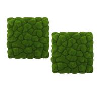 HEALLILY 2pcs Artificial Moss Wall Mats Flocking Material Irregular Shape Highly Realistic Green Faux Moss Panels with Easy Installation and Sturdy Construction for Outdoor Flooring