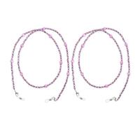 HEALLILY 2pcs Beading Eyeglasses Chain Anti-Slip Sunglasses Necklace String Holder Cord Eyewear Retainer Spectacles Lanyard Strap Purple