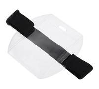 HEALLILY 2pcs Black Armband Id Badge Holders with Sturdy PVC and Polyester Ribbon, Wear-Resistant Arm Badge Clips for Workers, Suitable for Airports and Subways, Protective Id Card Covers