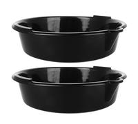 HEALLILY 2pcs Black Plastic Car Oil Drip Pan Large Reusable Fluid Transmission Catch Tray for Automotive Maintenance and Engine Oil Changes