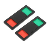HEALLILY 2pcs Black Rectangle Door Sign 6x15cm - Toilet Occupied Vacant Privacy Indicator for Office, Meeting Room, Bathroom Door Sliding Status Display
