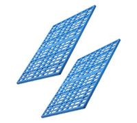 HEALLILY 2pcs Blue Plastic Bunny Cage Mat with Snap Joint Small Animal Feet Pad for Rabbit and Chinchilla Resting in Wire Cage Accessories