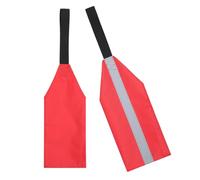 HEALLILY 2pcs Canoe Towing Flags Lightweight Oxford Cloth Kayak Safety Flags with Reflective Strip Easy to Attach Boat Warning for Towing