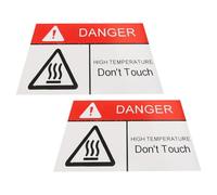 HEALLILY 2pcs Caution Hot Surface Stickers Self-adhesive Heat Label for Industrial Machinery and Kitchen Equipment, Synthetic Adhesive High Temperature Warning for Workplace Safety
