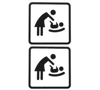 HEALLILY 2pcs Changing Station Sign - Care Restroom Signage - Diaper Changing Facility Plaque for Public Bathroom Door, Office, Mall, Restaurant - 4 X 4 Inch Matte Black