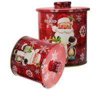 HEALLILY 2pcs Christmas Storage Boxes with Sealed Iron Design, Creative Red Candy Containers for Xmas Party, Stylish Gift Packaging Boxes to Enhance Festive Atmosphere