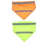 HEALLILY 2pcs Dog Reflective Safety Scarf Pet Bandana Reflective Easy to Clean Polyester Scarf for Night Walking Dogs Fashion Simple Design