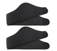 HEALLILY 2pcs Double-layer Fleece Ear Warmer Headbands for Winter Skiing and Snowshoeing, Elastic Lightweight Polyester Full Cover Ear Warmers Unisex Sports Headband