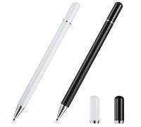 HEALLILY 2pcs Fine Tip Stylus Pencil for Touch Screens Quiet Writing High Precision Dual-ended Stainless Steel and Silicone Tip Stylus Pens for Tablets and Cell Phones in Daily Life