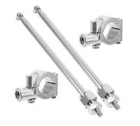 HEALLILY 2pcs Flagpole Set Retractable Motorcycle Bicycle Flag Poles for Motorcycle Bicycle Silver Aluminum Alloy Steel Telescopic Design Adjustable Height Versatile Use Easy Storage