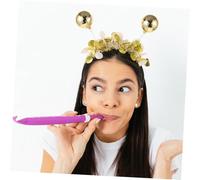 HEALLILY 2pcs Gold Laser PU Headbands with Metallic Dots Party Hairbands for Adults and Non-slip Festival Decorative Hairband for Cosplay Stage Disco and Photoshoots