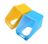 HEALLILY 2pcs Hanging Food Container Multifunction Feeder Plastic Yellow Convenient Cage Accessory for Pigeon Cage