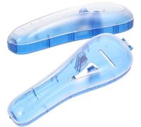 HEALLILY 2pcs Portable Blue Storage Case Made of Sturdy PC Material, Easy to Scrub Travel Holder Suitable for Men’s Manual and Safety Kit