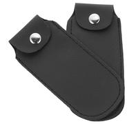 HEALLILY 2pcs Portable Harmonica Box Imitation Leather Sturdy Harmonica Cases Black Protective Sleeve for Blues Storage and Travel