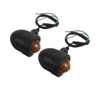 HEALLILY 2pcs Retro Mini Motorcycle Turn Signal Lights Amber Lens for Cruiser and Touring Bikes Compatible with Harley - Rear Indicator Replacement