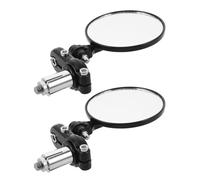 HEALLILY 2pcs round Motorcycle Rear View Mirrors Handlebar Bar End Pair Suitable for Street Bikes and Scooters with High Definition Reflective Glass