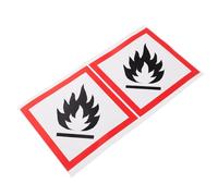 HEALLILY 2pcs Self Adhesive Fire Caution Labels for Trash Cans, Pvc Safety Reminder Stickers with Warning, for Outdoor and Public Spaces