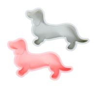 HEALLILY 2pcs Silicone Dog Shaped Baking Moulds Non-Stick Pink Candy and Chocolate Mold for DIY Food Baking and Birthday Cake Decoration, Safe and Sturdy Silicone Bread Mold