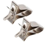 HEALLILY 2pcs Stainless Steel Bird Cage Clips for Parrots and Small Birds Multi-functional Food Clamp for Holding Vegetables and Fruits