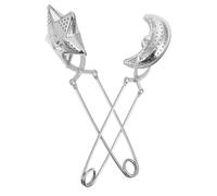 HEALLILY 2pcs Stainless Steel Tea Leaf Filters with Clip-on Handle Creative Star Shape Tea Infuser Environmentally Friendly