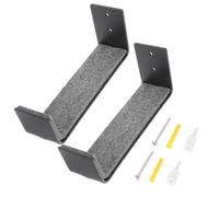 HEALLILY 2pcs Surfboard Fixing Hanger Iron Wall-Mounted Display Stand with Foam Protection Strong Load-Bearing Easy to Clean for Shop and Home Black