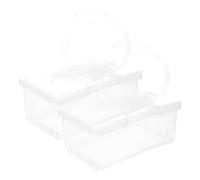 HEALLILY 2pcs Wet Wipes Dispenser Box with Lid, Plastic Refillable Wet Wipe Holder Box 1400ml Capacity, Resistant to Damage and Easy One-hand Access, for Kitchen and Travel Use