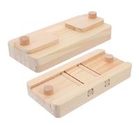 HEALLILY 2pcs Wooden Foraging for Small Pets Pine Wood Puzzle Snack Hide Box for Guinea Pig and Gerbil Exercise Small Limb Strength