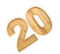 HEALLILY 2pcs Wooden Number 20 Serving Tray Charcuterie Board, Wood, Fillable, Rustic Platter for Birthday Parties and Holiday Celebrations